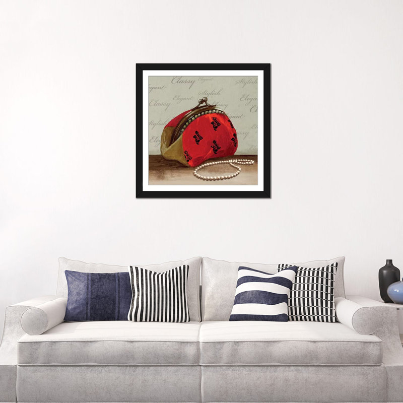 « red bag », impression sur toile, H 24 po x l 24 po x P 1 po, Papier avec cadre noir, Blanc