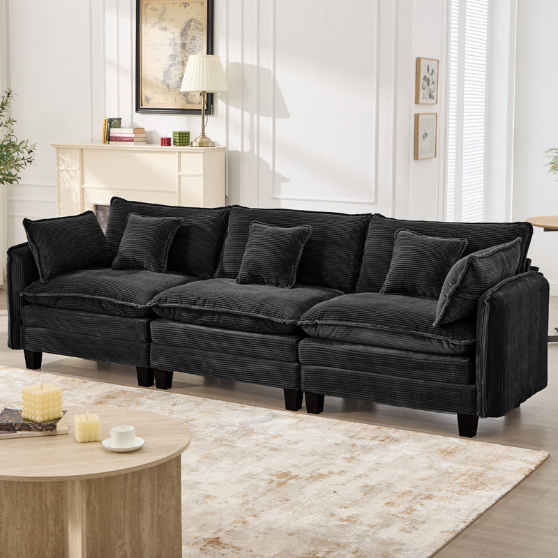 Canapé rembourré 116 po, Black