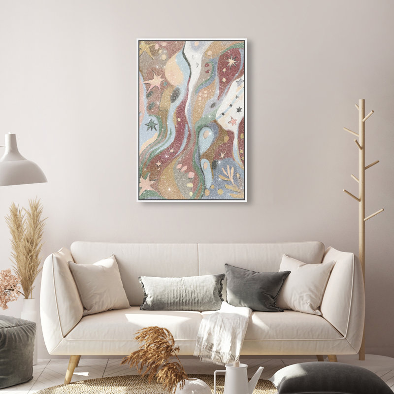 Modern Folk II Canvas Abstract Print by Oliver Gal, Black Frame, 10 x 15, 46"H x 31"W, White Floater Frame