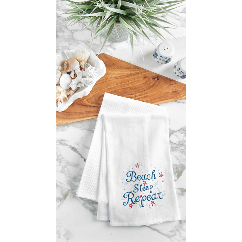 Beach Sleep Repeat Flour Sack Kitchen Dishtowel