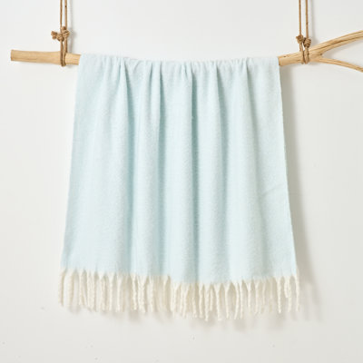 Faux Mohair Throw - Soft Fringed Blanket