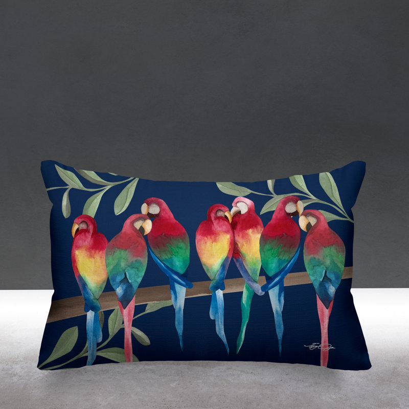 Sky Outdoor Reversible Throw Pillow, Navy Blue