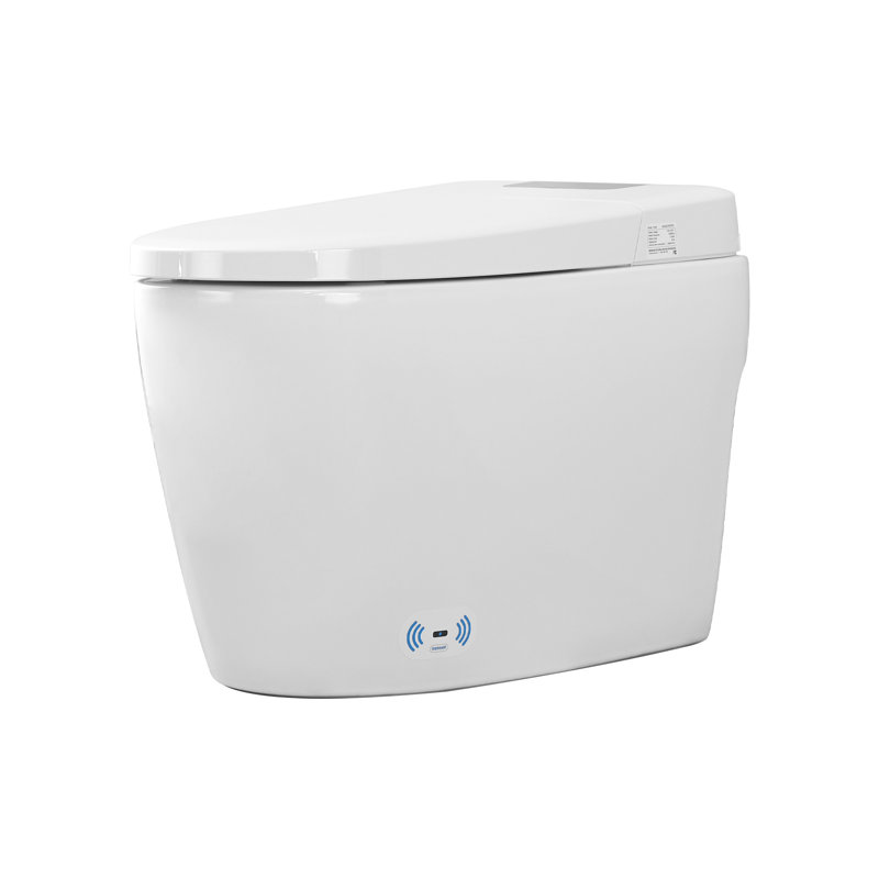 Smart Toilet Bidet Tankless, Auto Open/Close Lid, Foot Sensor, Led Digital Display, Elongated Dual Flush One-Piece Toilet