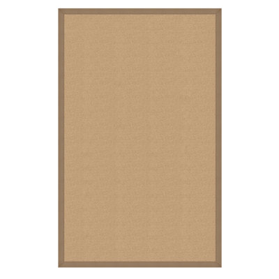 Nannette Handmade Medium Beige Berber with Beige Cotton Border Made in the USA Area Rug