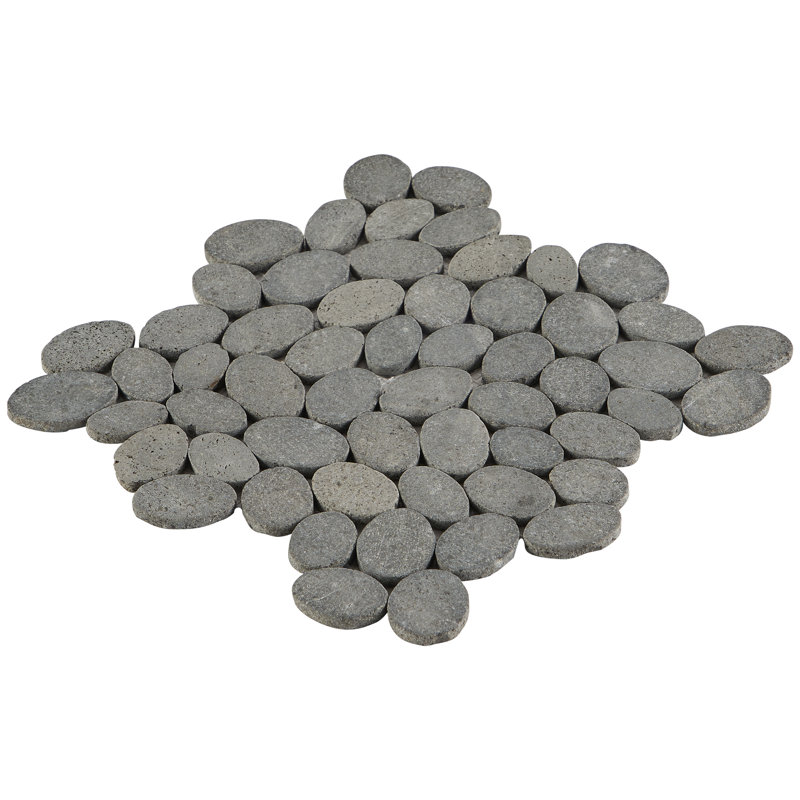 Picturesque Sliced Round 11.81 in. x 11.81 in. Nature Stone Pebble Mosaic Floor and Wall Tile (0.97 sq. ft. / sheet)