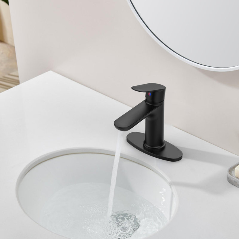 Single Handle Zinc Bathroom Sink Faucet, Matte Black