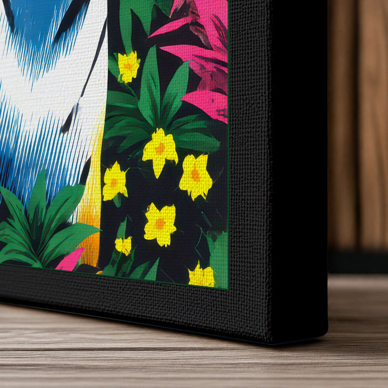 Tiger In Magenta Modern - Print, 24x16 - 61.0 x 40.6 cm, Black Border