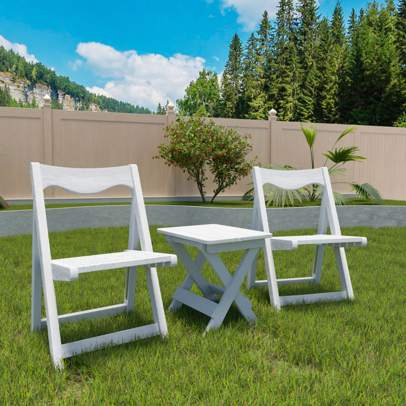 Table pliante Hips et 2 chaises rectangulaires pour l'extérieur