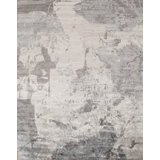 Hand Knotted Wool Area Rug in L. Grey