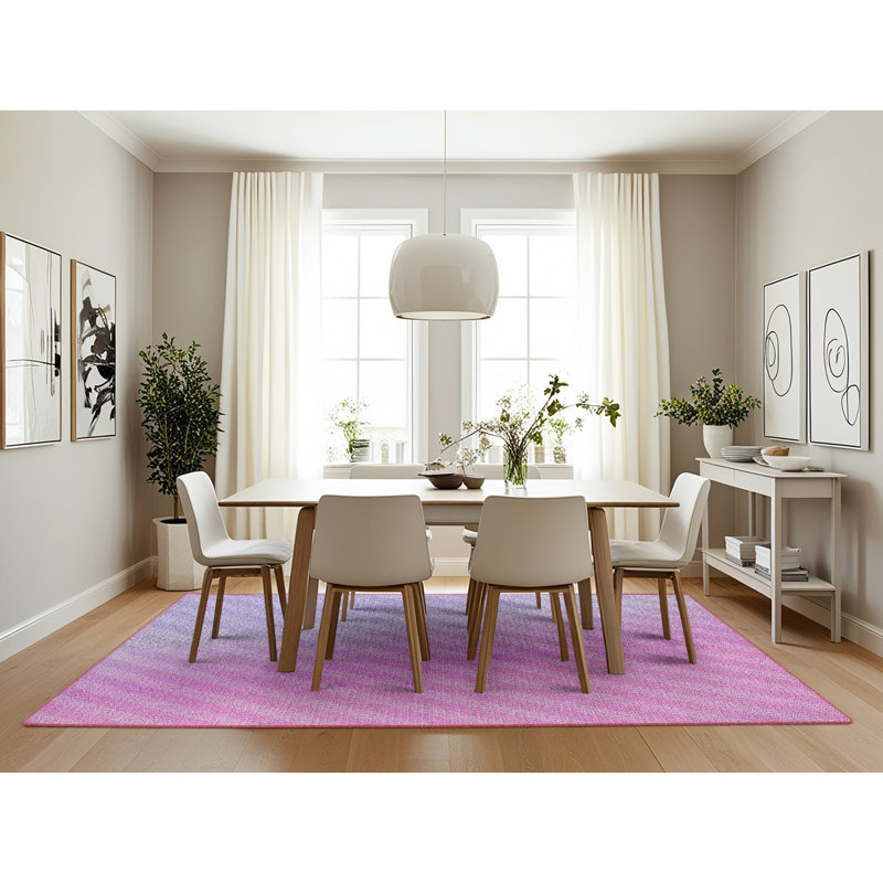Tapis rayé rose / mauve Antonyio, Rectangle 7 pi x 10 pi