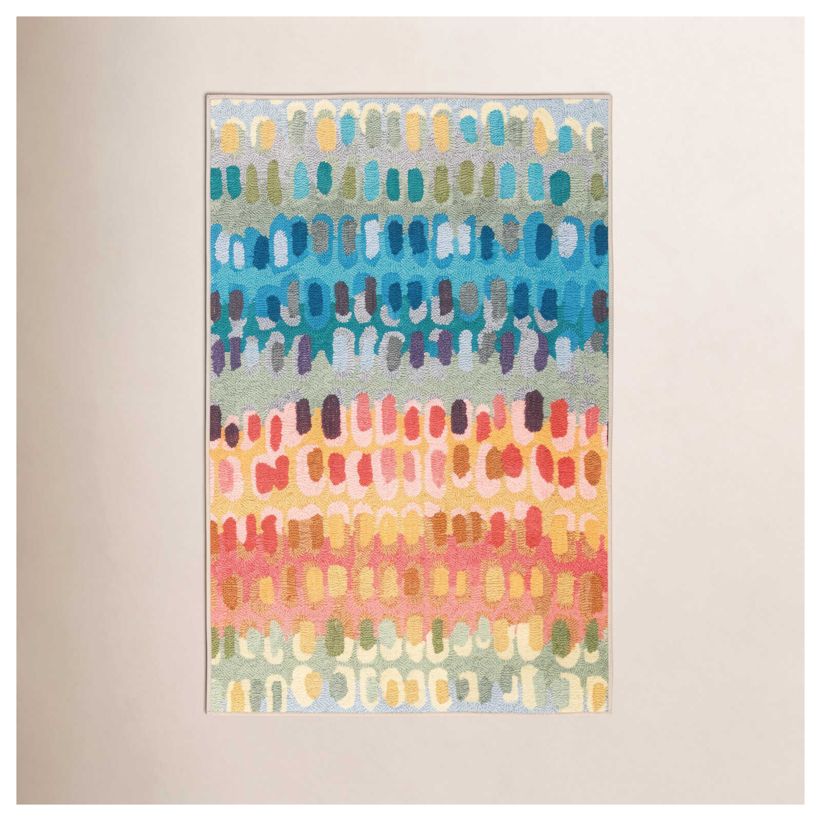 Paint Chip Multi Machine Washable Rug, Rectangle 4' x 6'