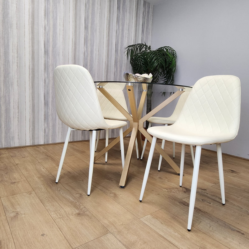 Allendale 4 - Person Dining Set, Cream/Cream