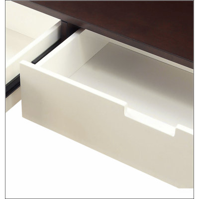 Espresso and White 2-drawer Sofa Table
