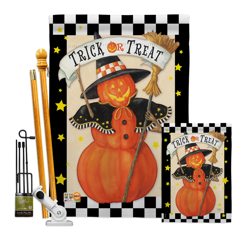 Coussin décoratif en polyester 2 faces 40 x 28 po « jack-o-lantern » ensemble de drapeaux