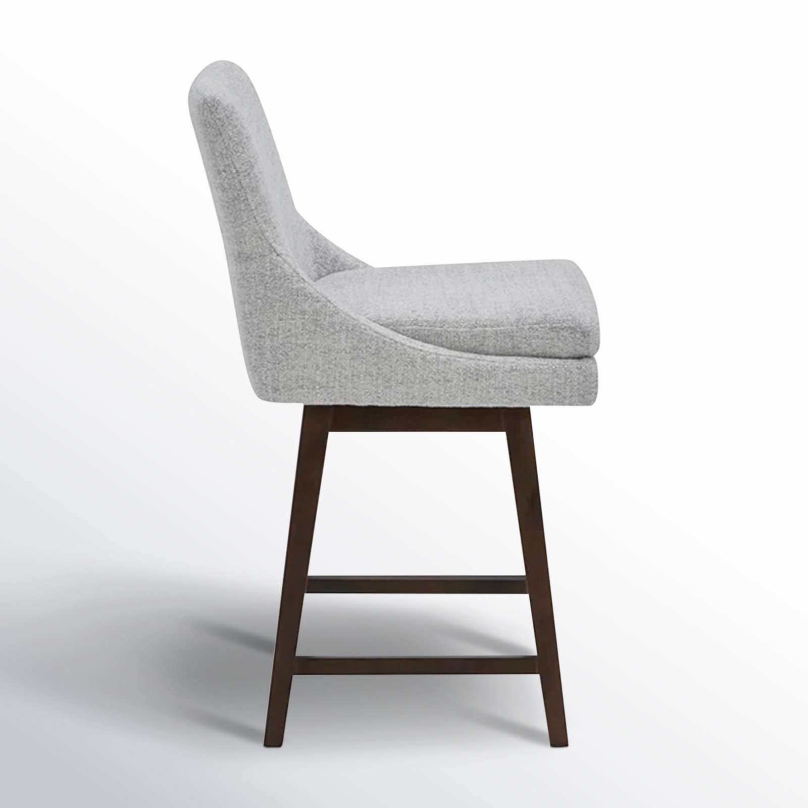 Zahara Swivel Bar Stool, Nathan Gray Heathered/Walnut, Counter Stool (26” Seat Height)