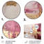 Minimalisme rose et horizon doré - décoration murale abstraite en métal-99557497