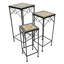 BRAVA 3 Piece Tall SQUARE Plantstand Set