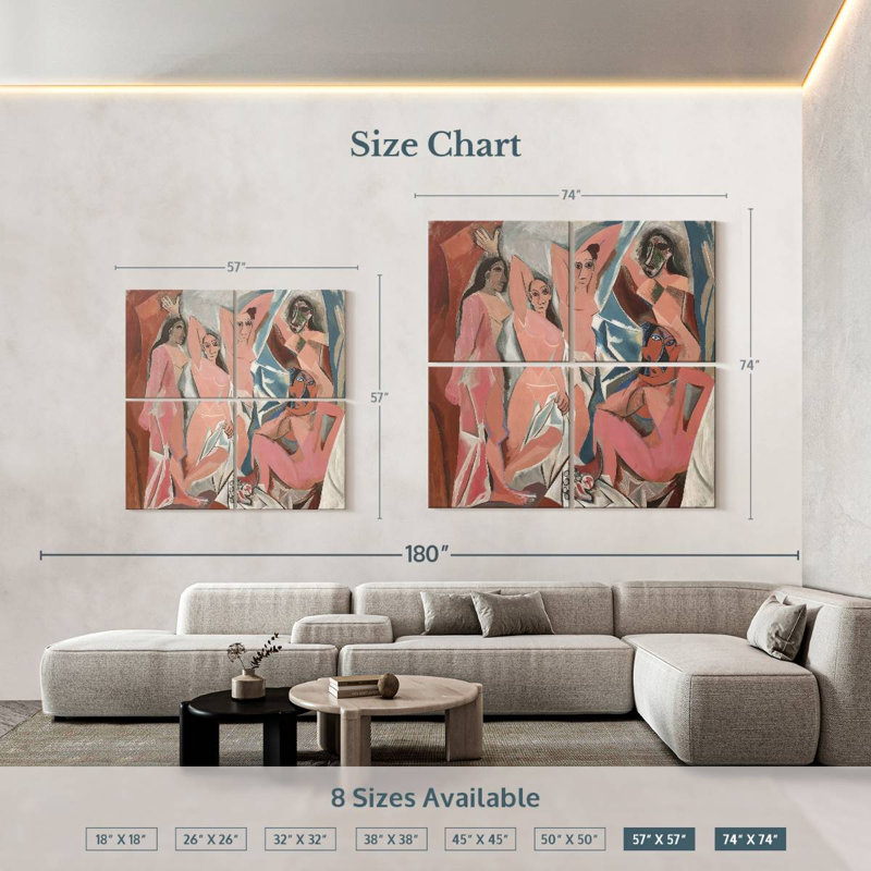 Les Demoiselles D'Avignon, 74" H x 74" W
