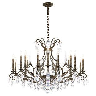 Renaissance Nouveau 18 - Light Candle Style Classic / Traditional Chandelier with Crystal Accents
