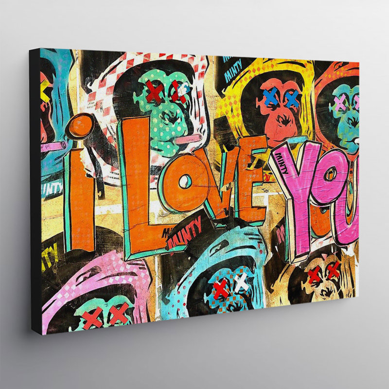 I Love You - Wrapped Canvas Print, 21cm H x 31cm W x 4cm D