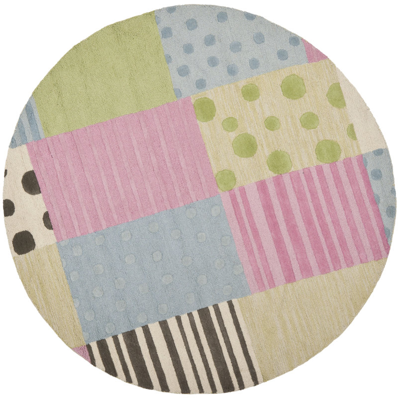 Kruetzen Hand Tufted 80% Wool And 20% Cotton Rug, Round 4' x 4'