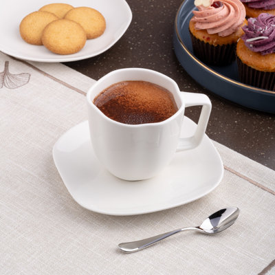 EARTH - IVORY Premium Porcelain Cup | 9oz Ivory Non Stackable Tea Cup | Microwave & Dishwasher Safe