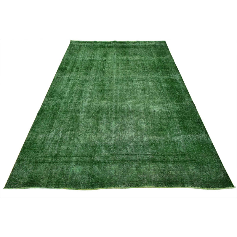 Tapis vert unique de 9 pi 7 po x 12 pi 11 po