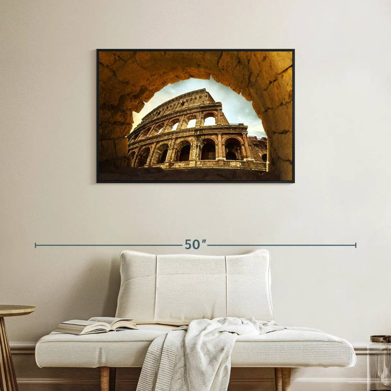 Colisée historique à Rome, Cadre flottant noir, 37 po x 25 po