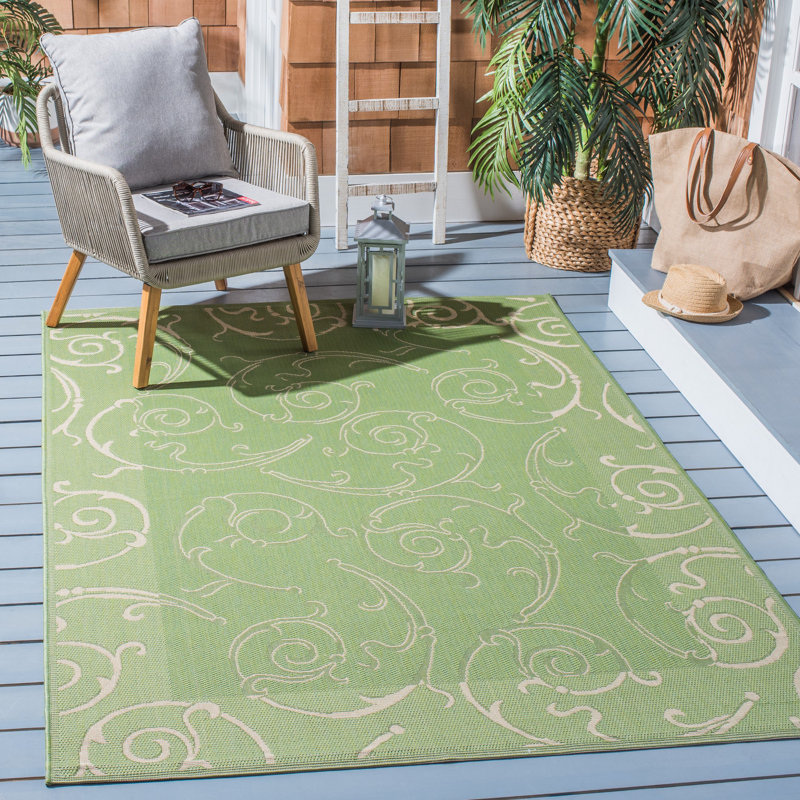Tapis olive / naturel Davonia, Rectangle 6 pi 7 po x 9 pi 6 po