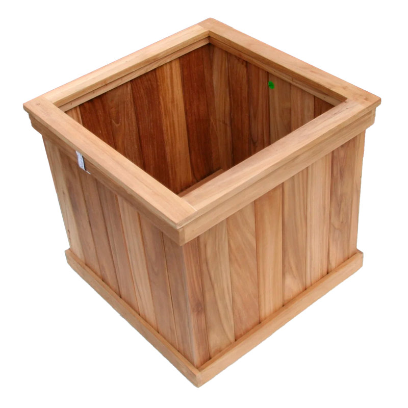 Niyla Handmade Wood Planter Box, 24" H x 25" W x 25" D