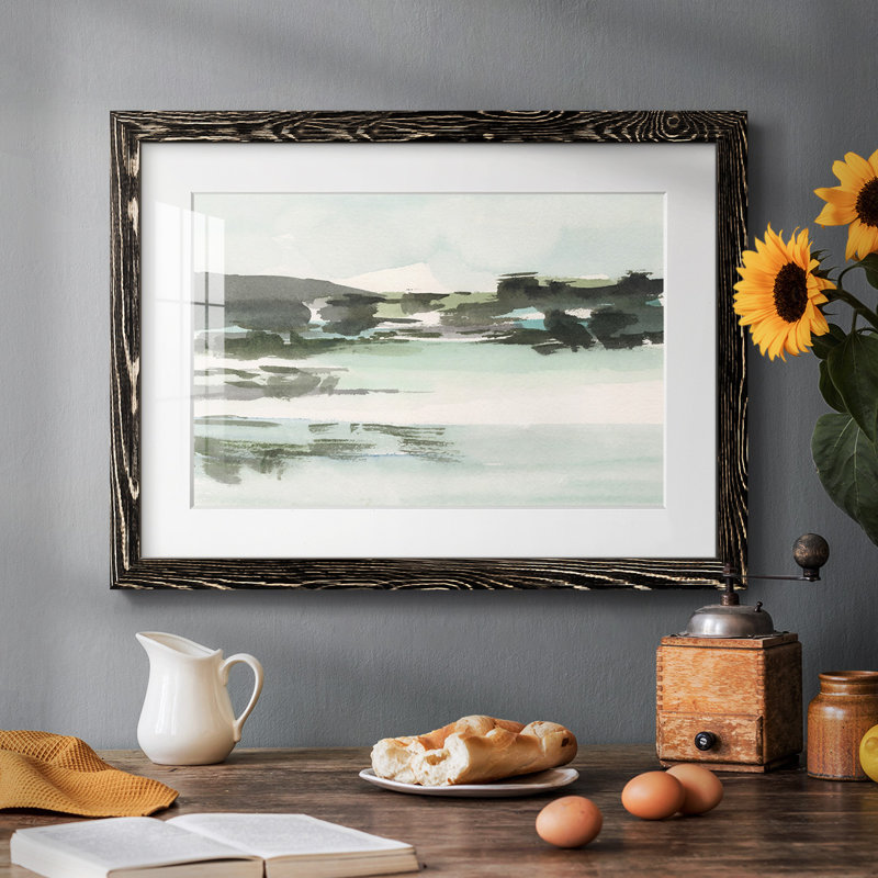 " Turquoise Marsh II ", Black Framed, 22" H x 32" W x 1.5" D