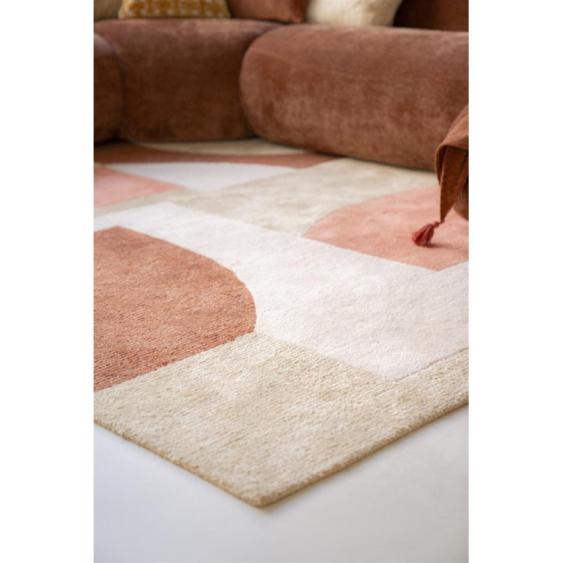 Rug Geometric Area Rug in Terracotta