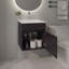 Meuble-lavabo flottant avec lavabo et 1 porte Wengue