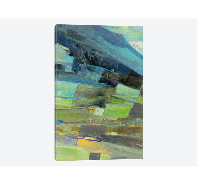 « view of the coast », reproduction d’art sur toile tendue, H 26 po x l 18 po x P 1,5 po, Toile avec cadre noir, Pas de tapis