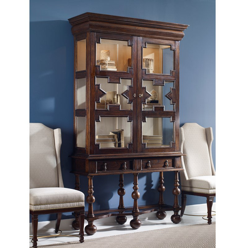 Armoire vitrine haute lumineuse William and Mary