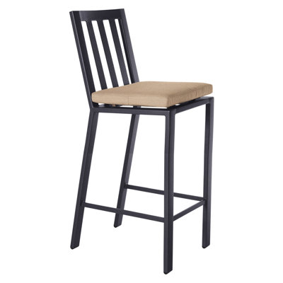 Aris Powder Coated Aluminum Outdoor Stool with Cushion