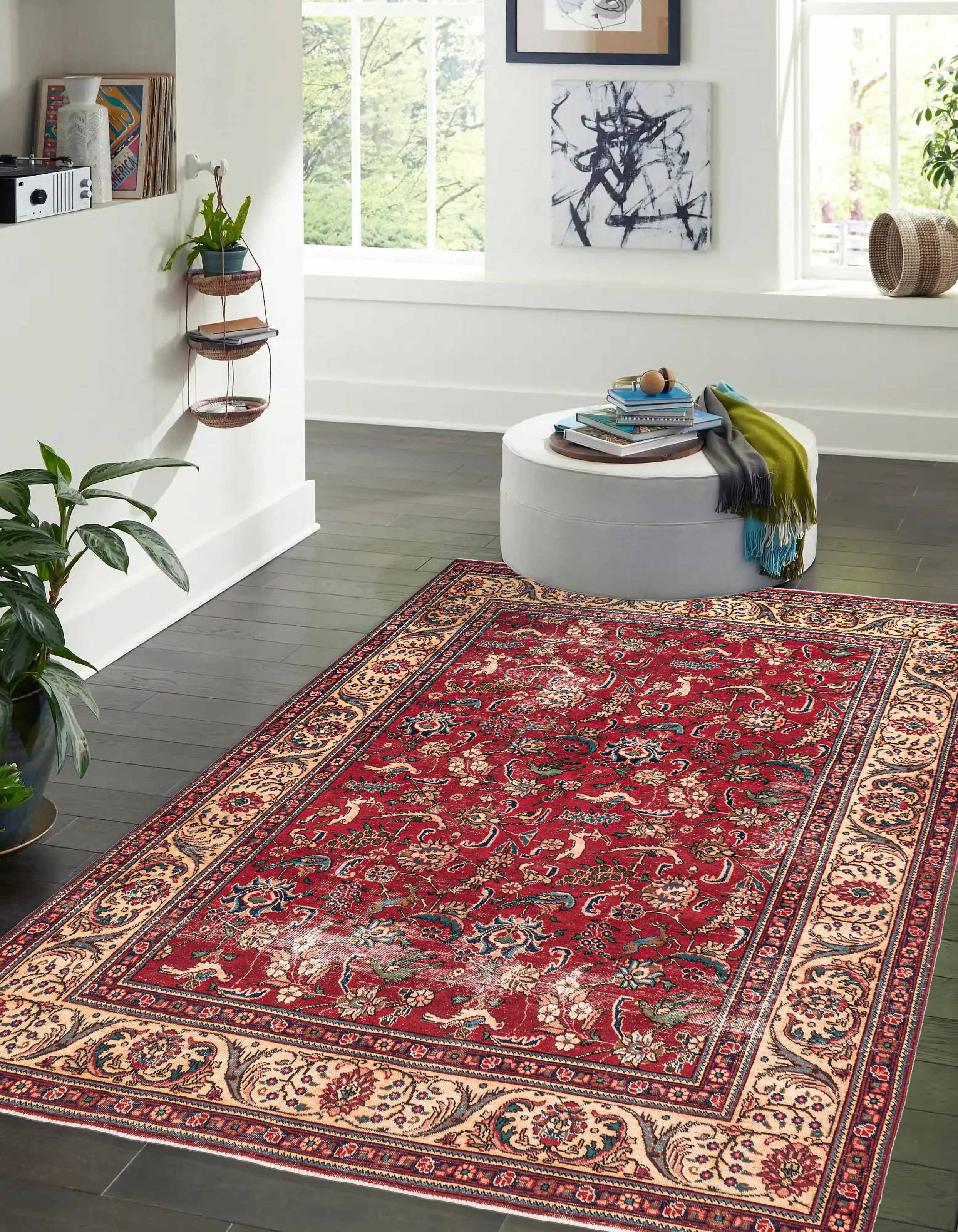 Wildon Home® Antalya Vintage Red Rug 6'6