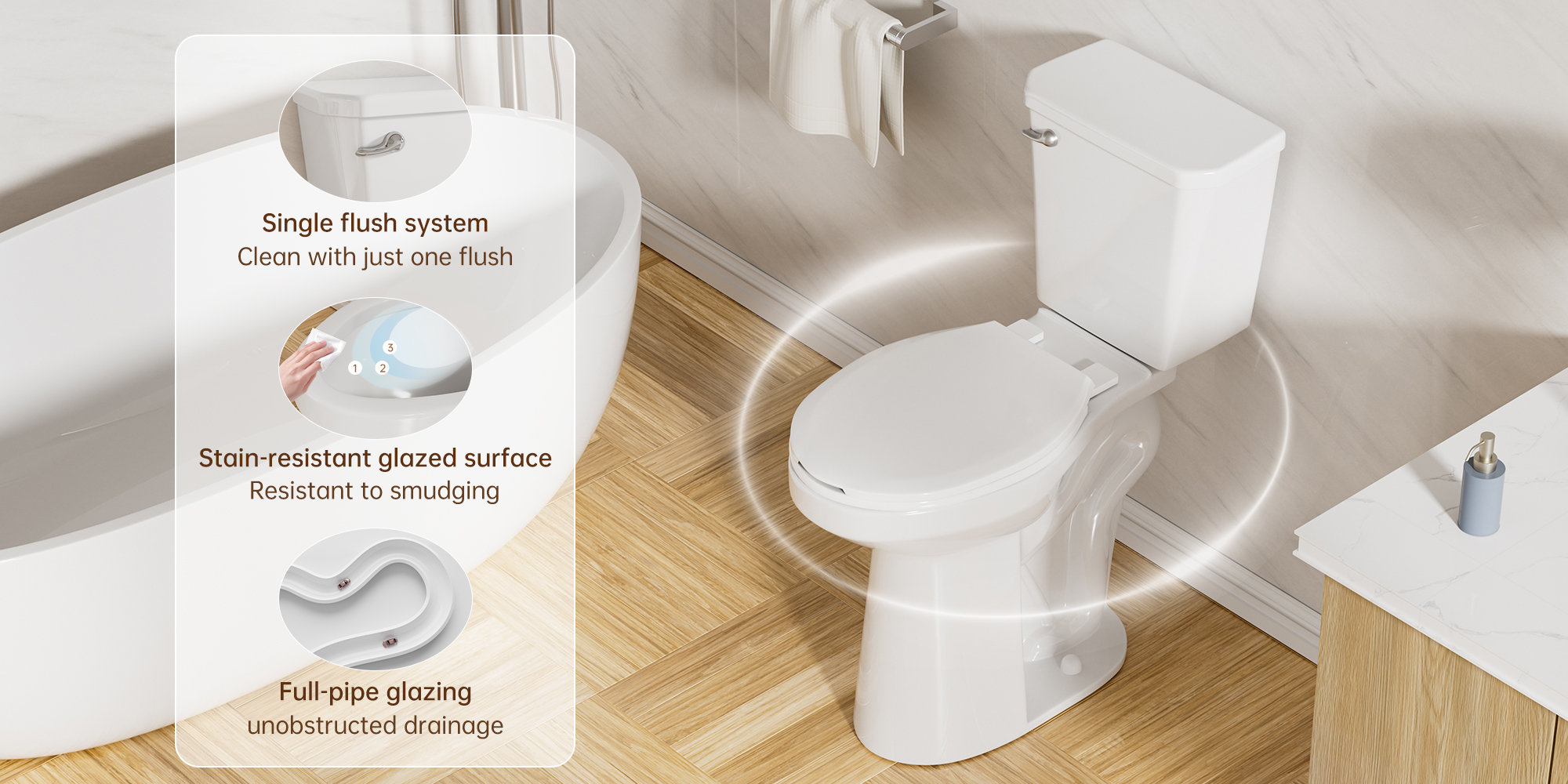 SUPERFLO 21 Inch Tall Toilet, Extra Tall Toilets with Soft Closing Seat ...