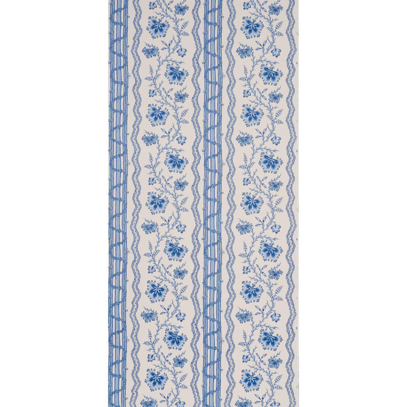 Parvati Floral Stripe Wallpaper, Blue