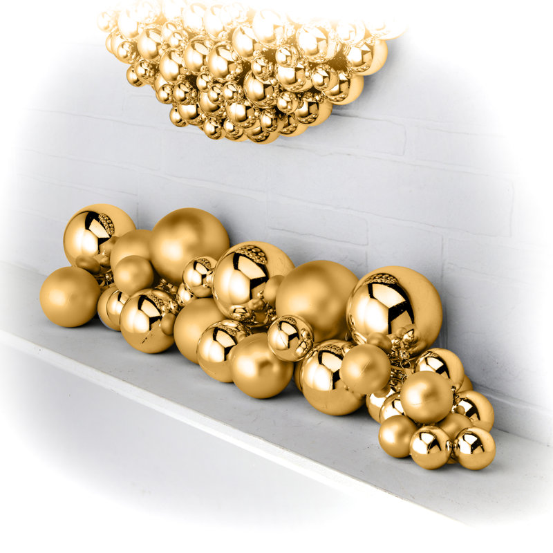 Plastic Matt, Shiny Ball Drop 36", Gold