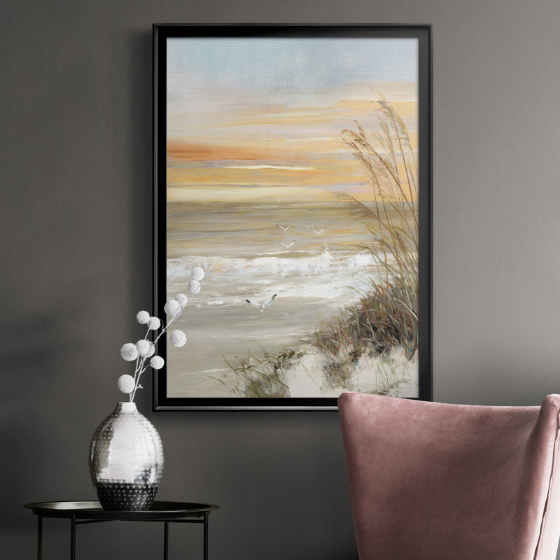 Summer Solstice - peinture encadrée, H 42,5 po x l 30,5 po x P 1,5 po, Toile avec cadre noir, Pas de tapis