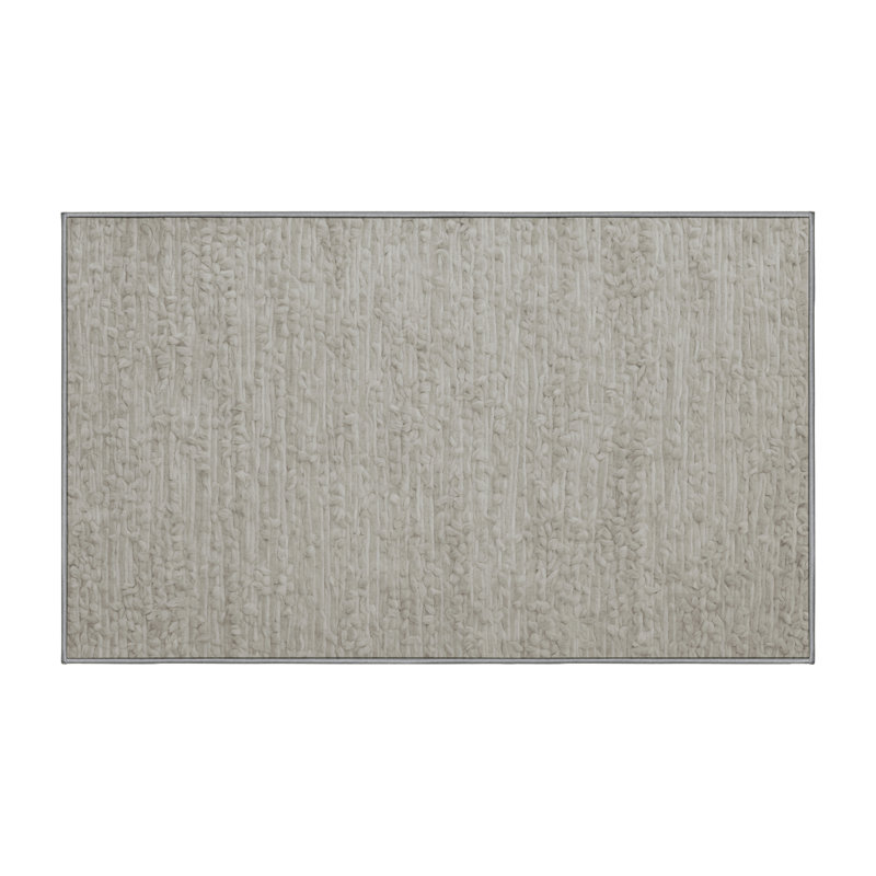 Machine Washable Gray Area Rug, Rectangle 7' x 9'