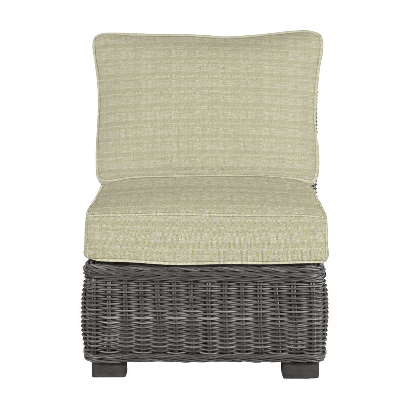 Fauteuil de chambre modulaire rustique tissé - gris ardoise, Gris ardoise, Welt, Lin marine