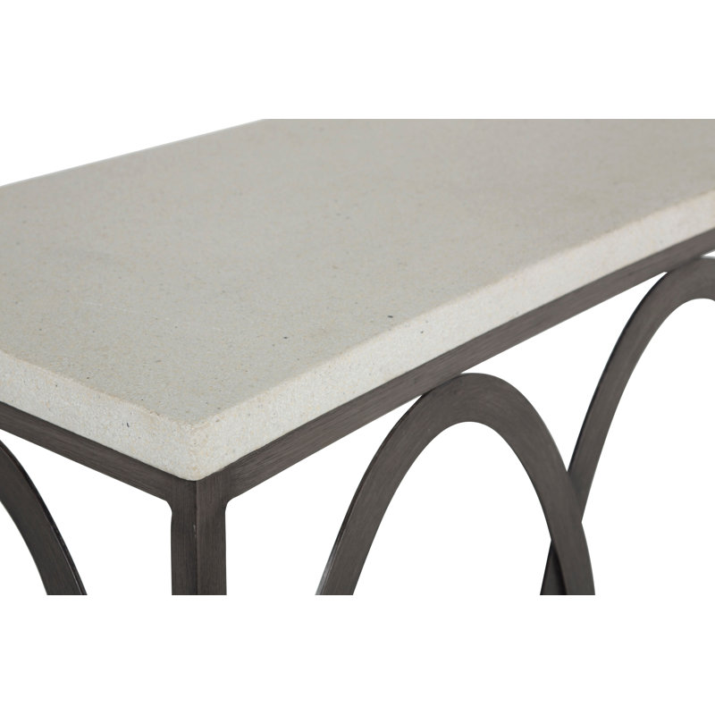 Ella Outdoor Buffet and Console Table, Charcoal/Travertine Superstone