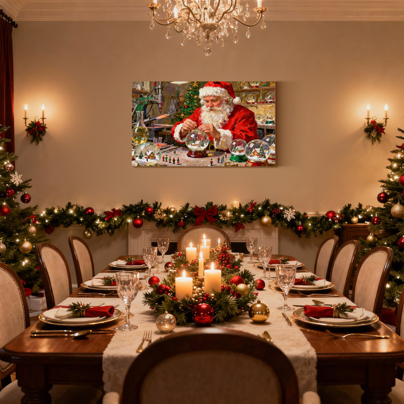 Christmas Christmas Crafting Snow Globes, ensemble de 3 toiles d'art sur toile, H 12 po x l 18 po