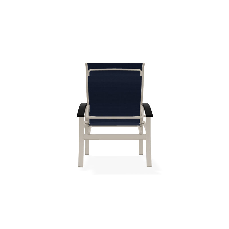Chaise de patio Askar, Bleu marine 13D Sunbrella®, Noir, Désert texturé