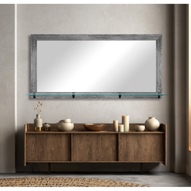 Miroir d'appoint Mowery, 32,5 po x 72 po, Gris / noir