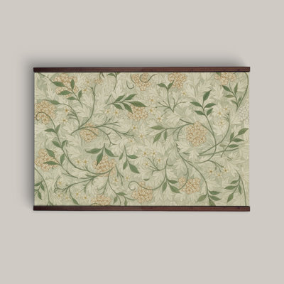 Extra Large Botanical Tapestry Wall Hanging – William Morris Floral Design with Wooden Hanger