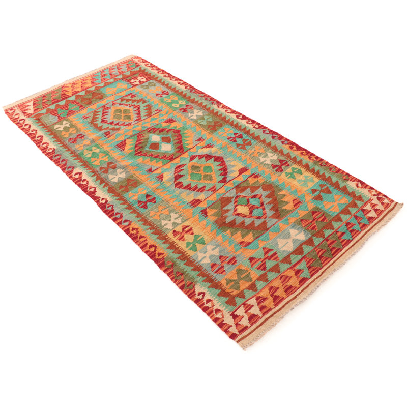 Runner Southwestern Wool Hand Woven 95cm X 195cm Area Rug