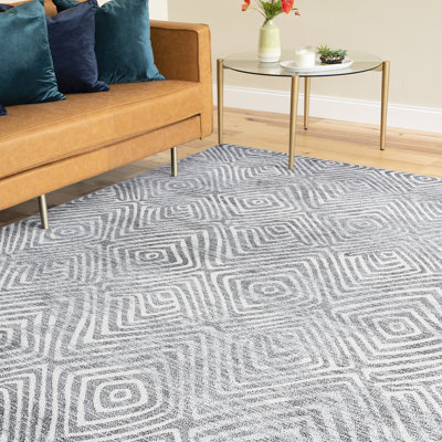 Tapis gris abstrait Deundre